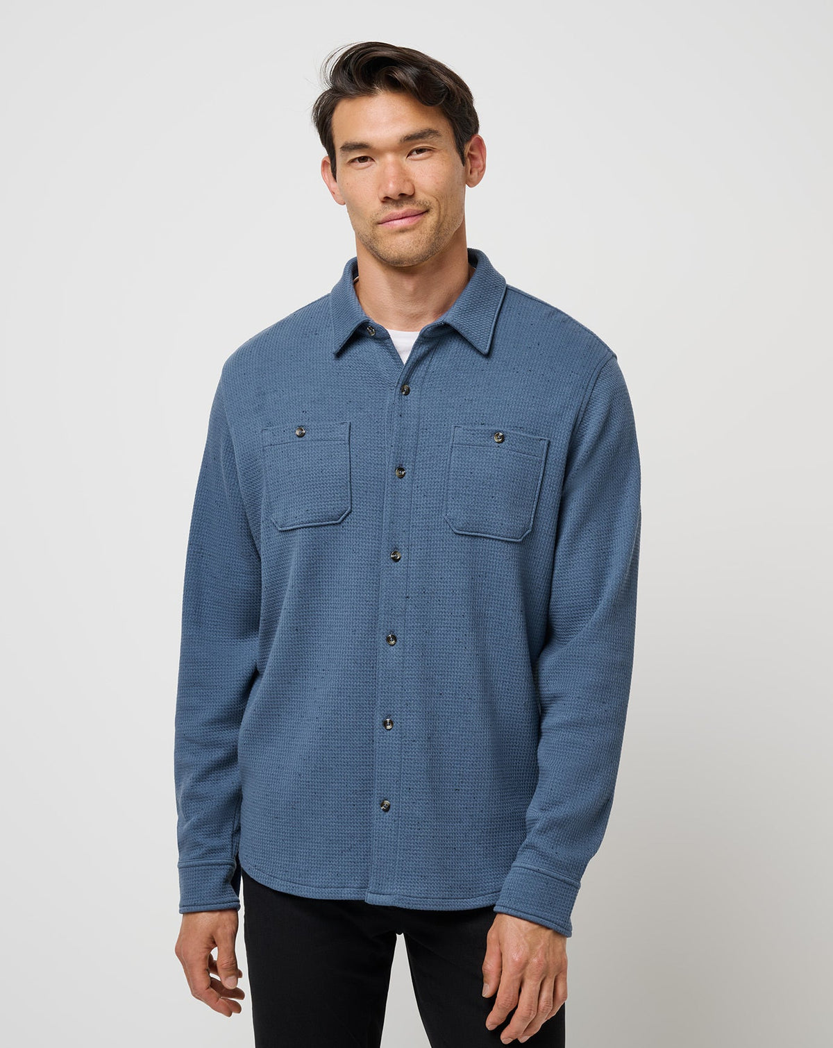 Cloud Waffle Shirt Jacket Bering Sea | Travis Mathew Trusted