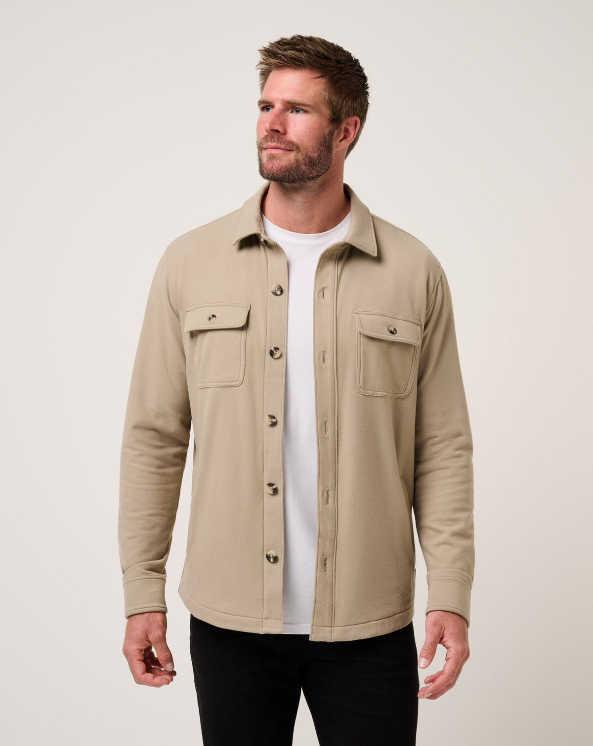 Peak Fleece Shirt Jacket Weathered Teak | Travis Mathew Hot Sale