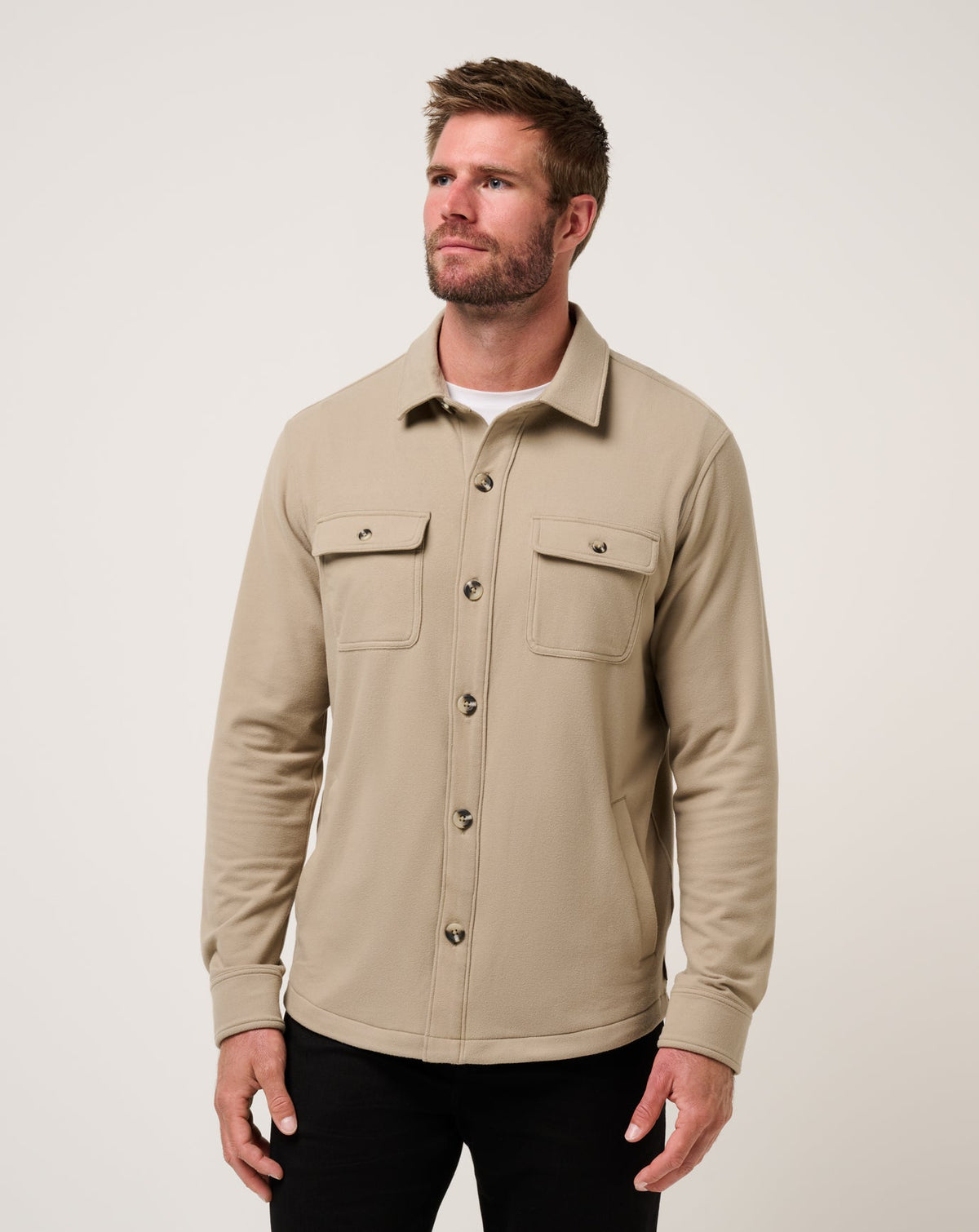 Peak Fleece Shirt Jacket Weathered Teak | Travis Mathew Hot Sale