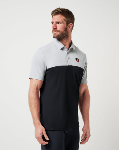 FSU Drop Back Polo Heather Grey/Black | Travis Mathew Trending