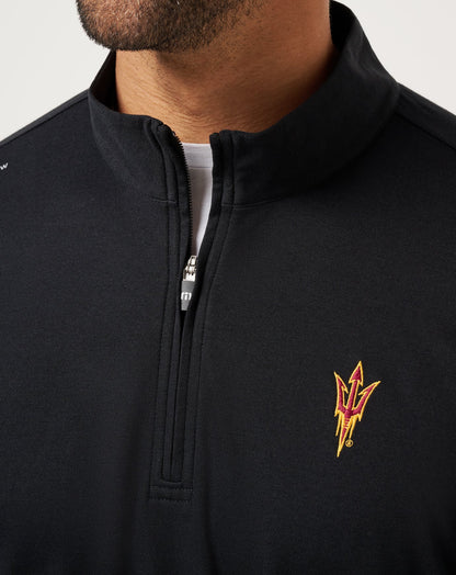 ASU Time To Tailgate Quarter Zip Black | Travis Mathew Premium